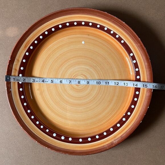 Pier One Hand Painted Large Circular Serving Dish (Made in Italy) - Picture 4 of 16